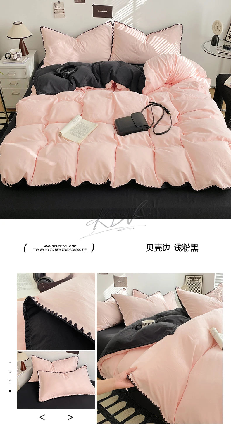 Parure de Lit Rose et Noir