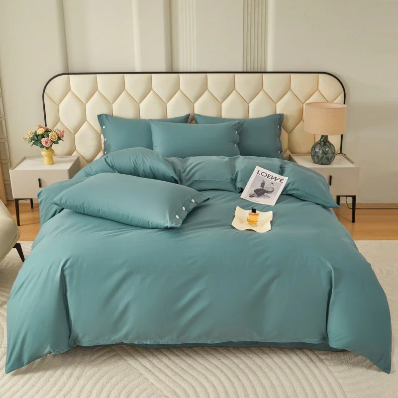 Parure de Lit 180x200 Coton vert d'eau 