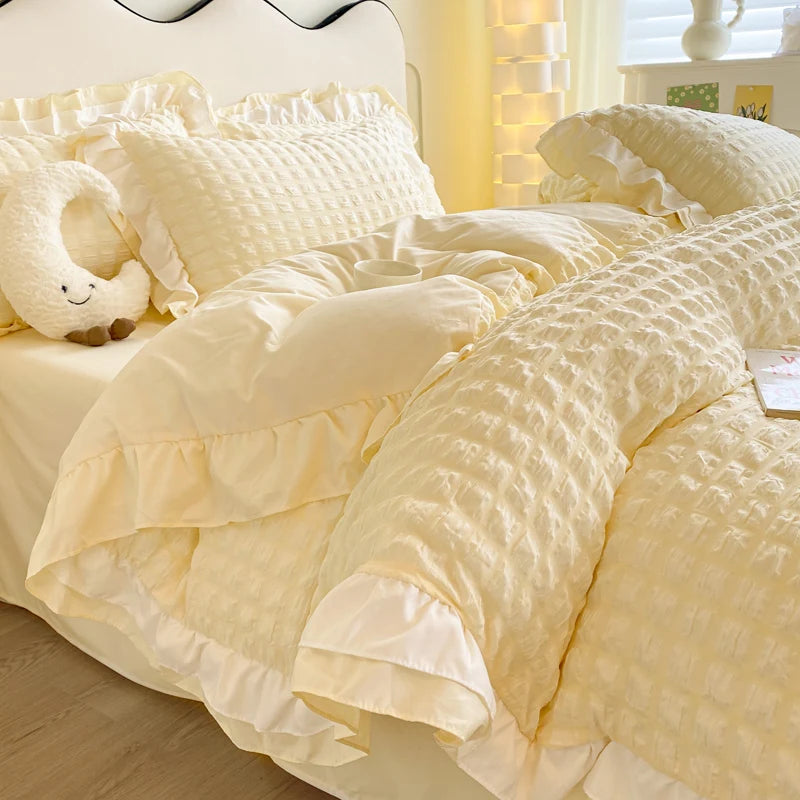 Parure de Lit 240x260 Dentelle jaune