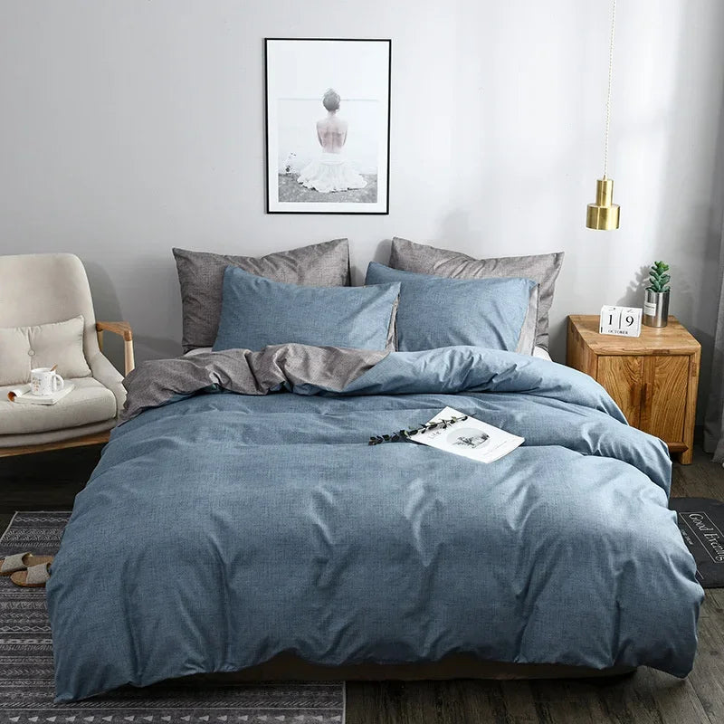 Parure de Lit Bleu doux 3 pièces