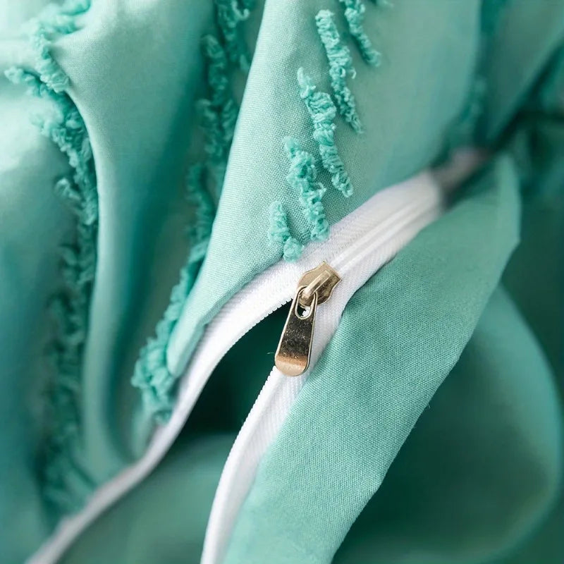 Parure de Lit Brodée Bleu sarcelle