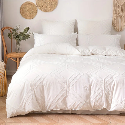 Parure de Lit Blanche design Géométrique
