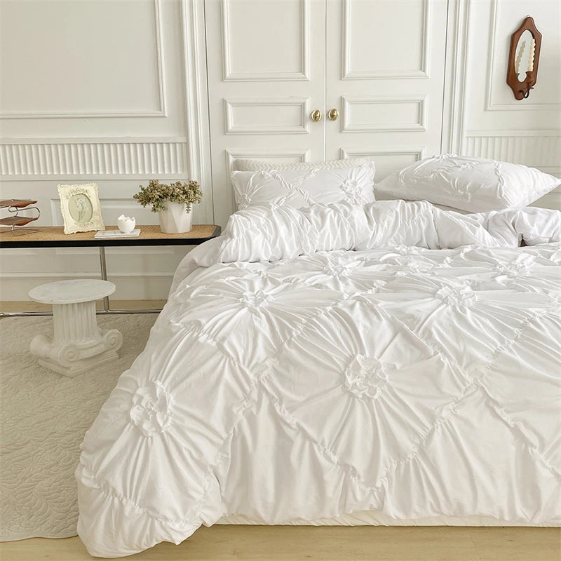 Parure de Lit Blanche romantique