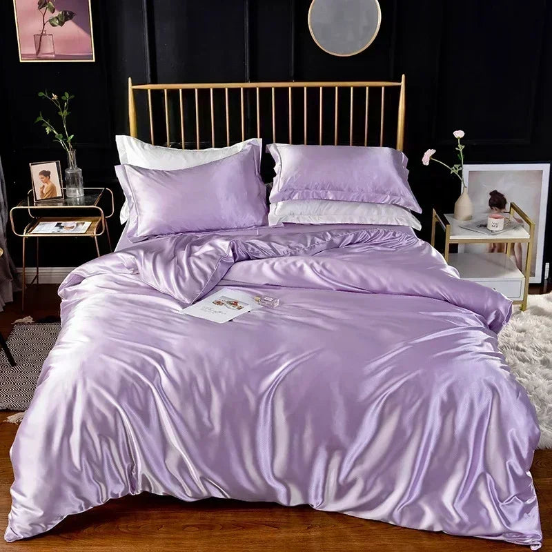 Parure de Lit en Satin lavande