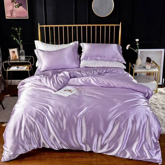 Parure de Lit en Satin lavande