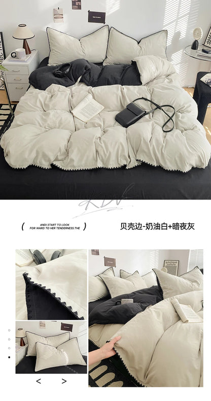 Parure de Lit Blanche et Noire
