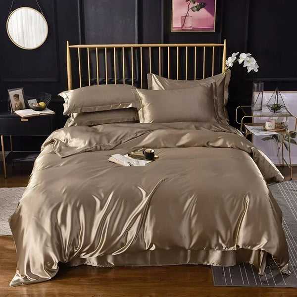 Parure de Lit en Satin brun