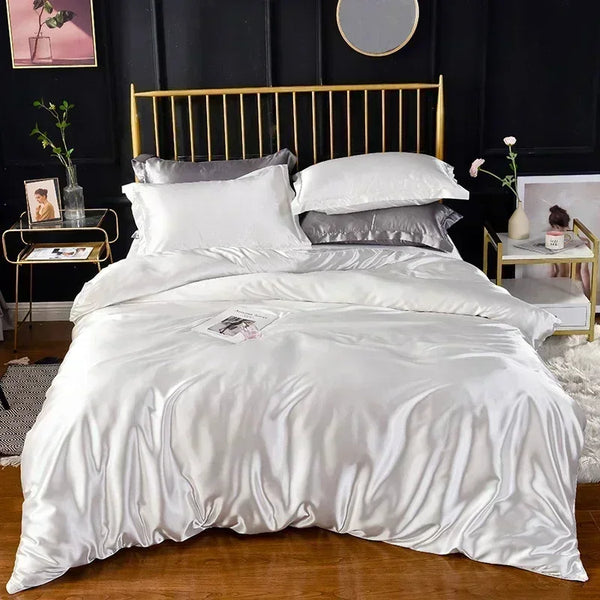 Parure de Lit en Satin blanche