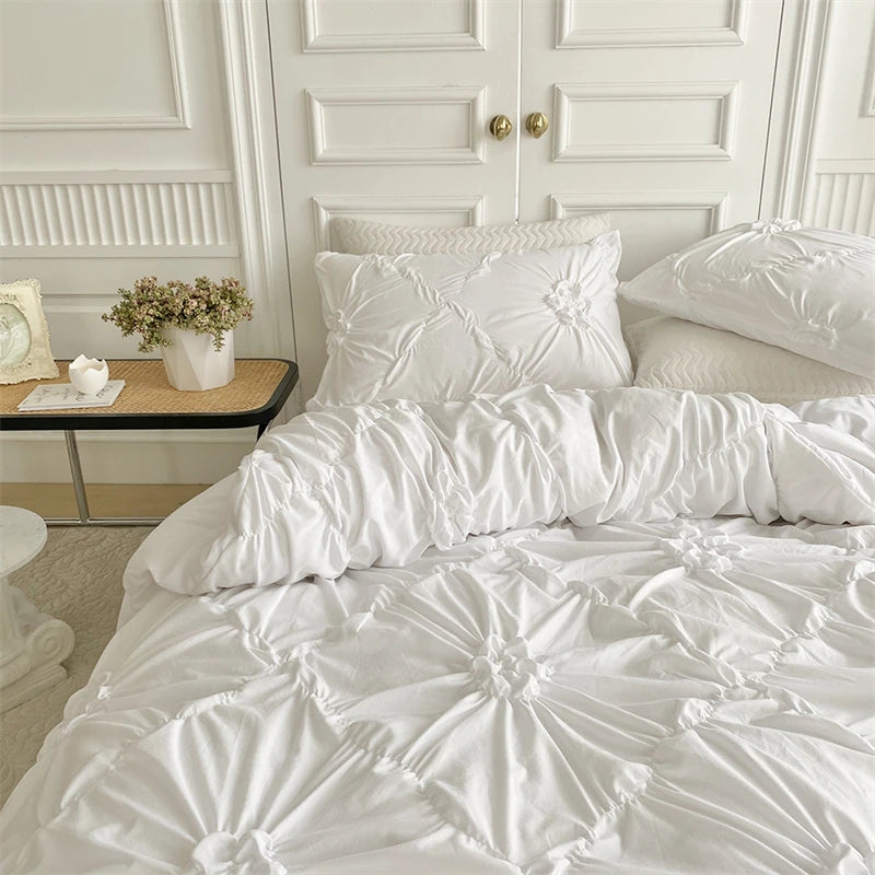 Parure de Lit Blanche romantique