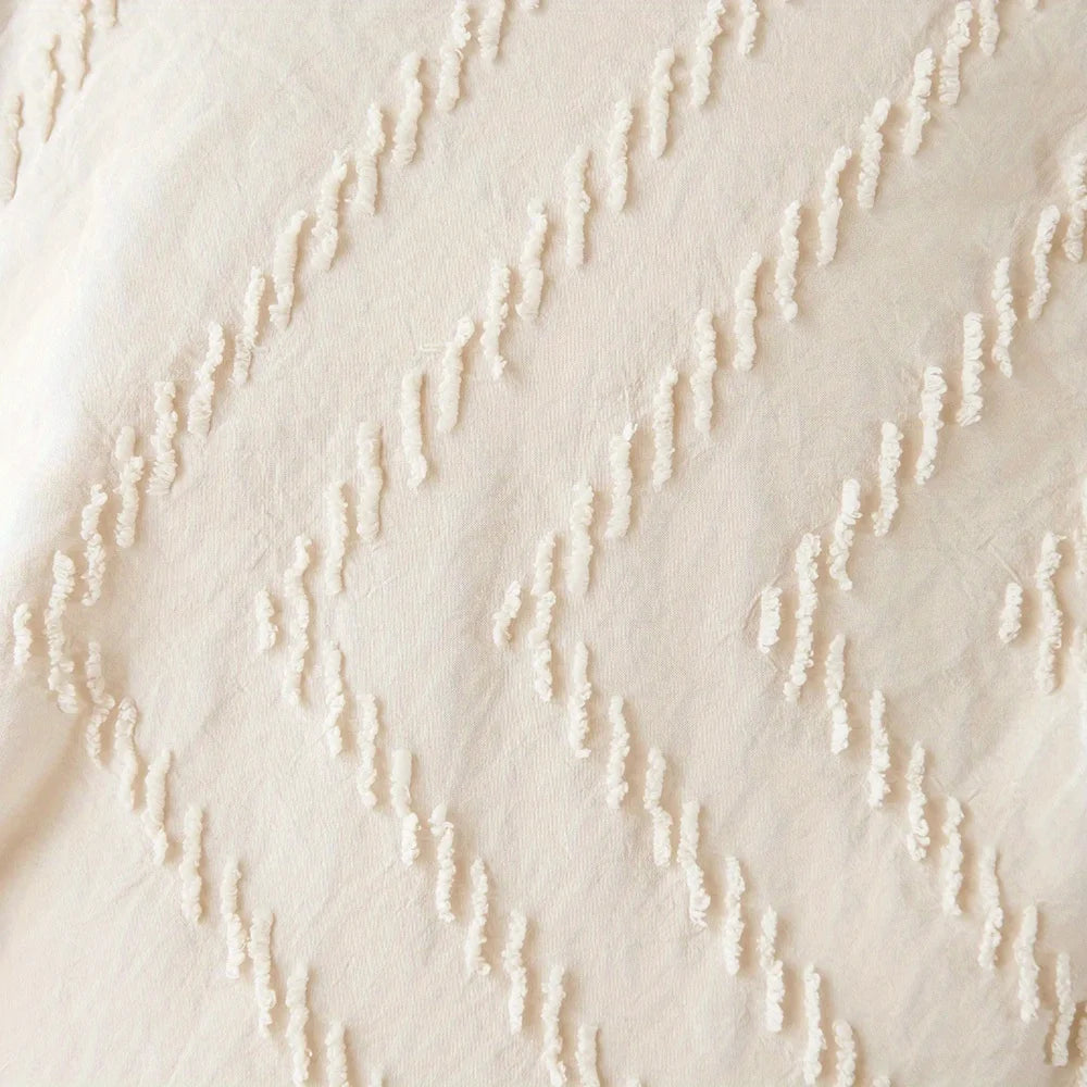 Parure de Lit Brodée beige