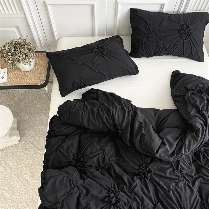 Parure de Lit Noir moderne – vue de détail du tissu