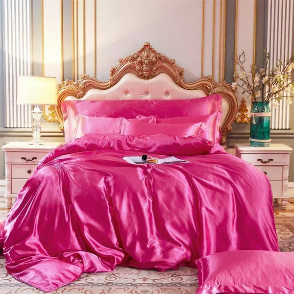 Parure de Lit en Satin fushia