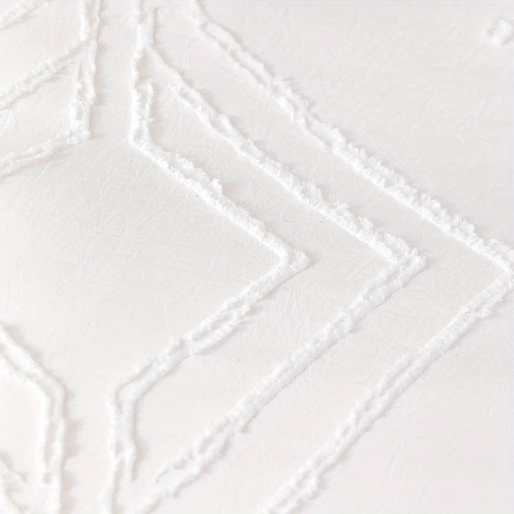 Parure de Lit Blanche design Géométrique