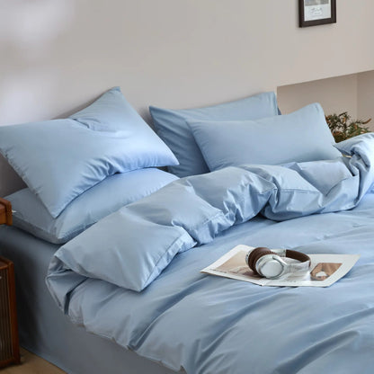 Parure de Lit Coton Bleu – en ambiance dans une chambre