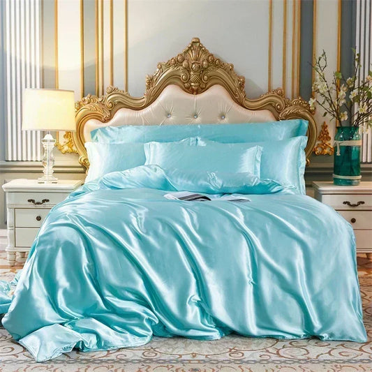 Parure de Lit en Satin turquoise