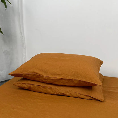 Parure de Lit Lin Terracotta