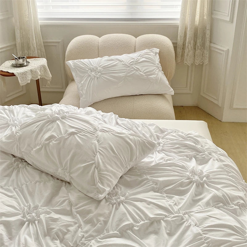 Parure de Lit Blanche romantique