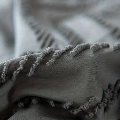 Parure de Lit Brodée Noir