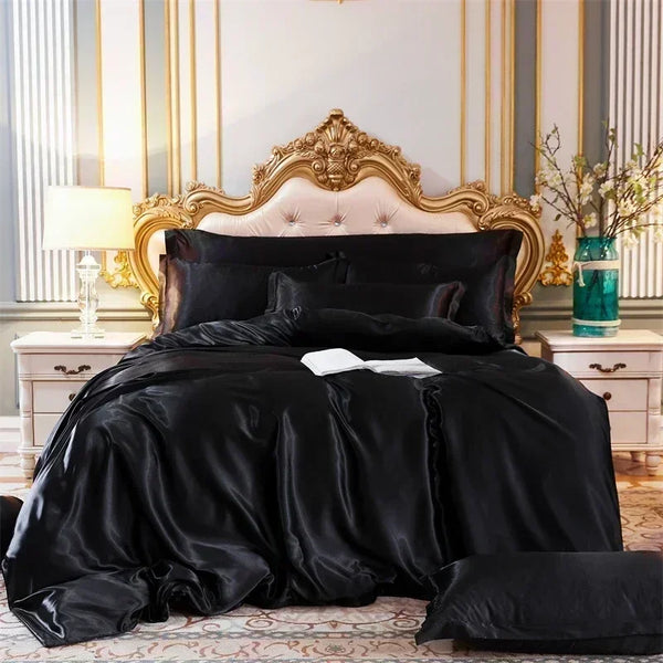Parure de Lit Noir satiné