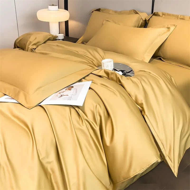 Parure de Lit 240x260 Jaune – taie d'oreiller assortie