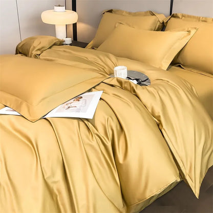 Parure de Lit 240x260 Jaune – taie d'oreiller assortie