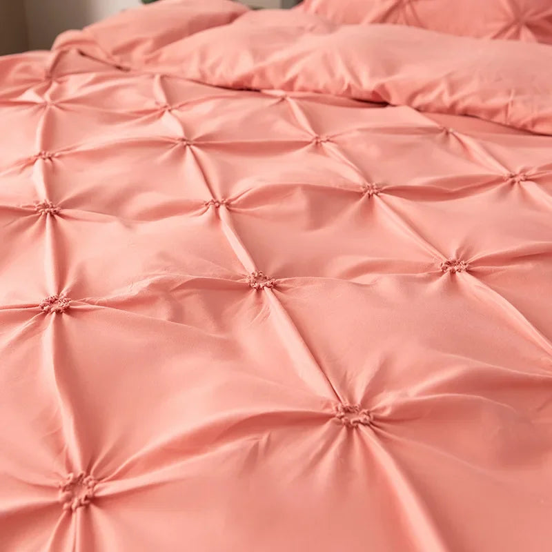 Parure de Lit Rose plissée