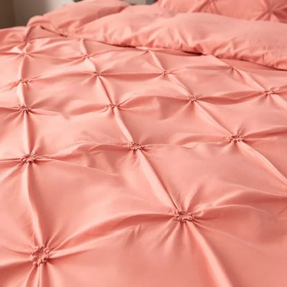 Parure de Lit Rose plissée