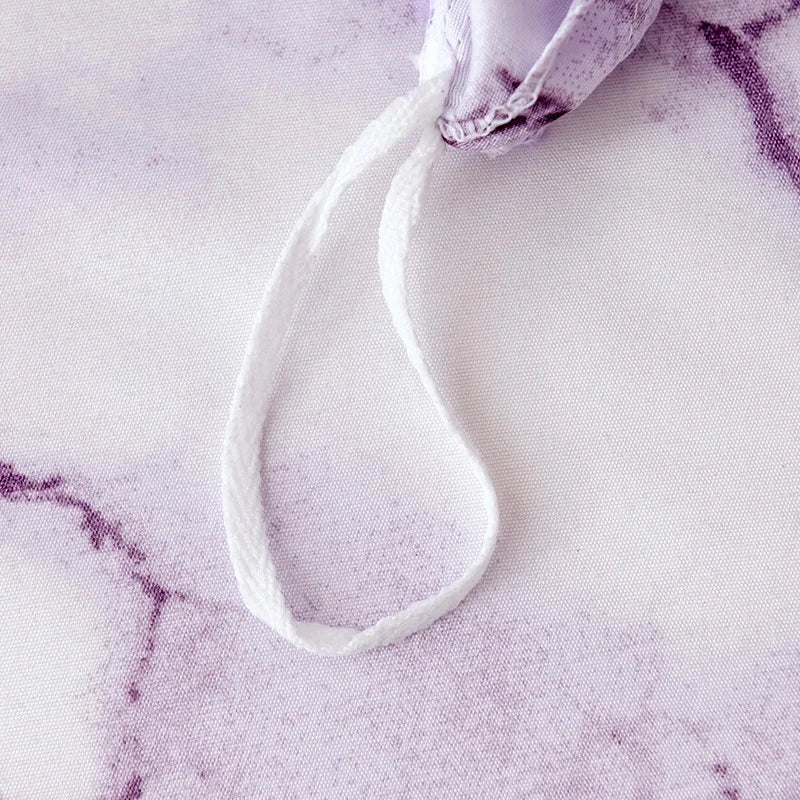 Parure de Lit 220x240 Style Marbré Blanc et Violet