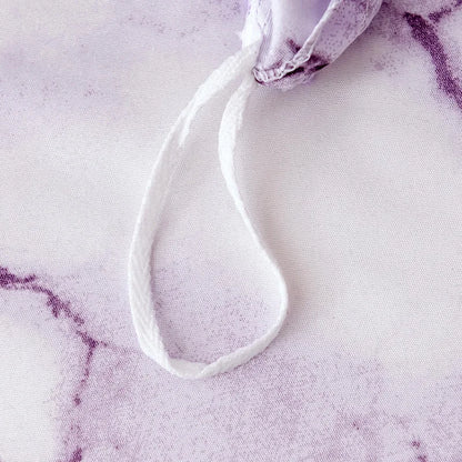Parure de Lit 220x240 Style Marbré Blanc et Violet