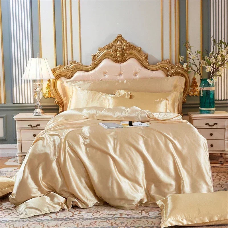 Parure de Lit en Satin beige