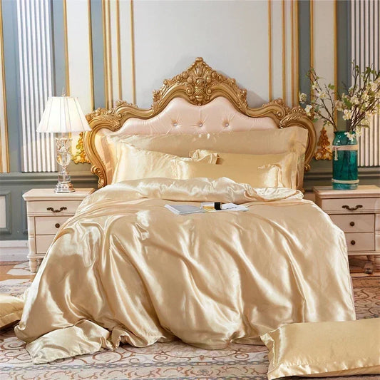Parure de Lit en Satin beige