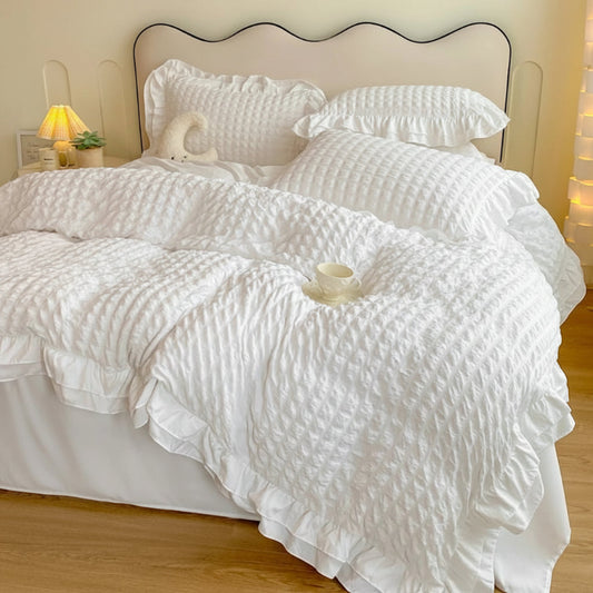 parure de lit 240x260 dentelle blanc