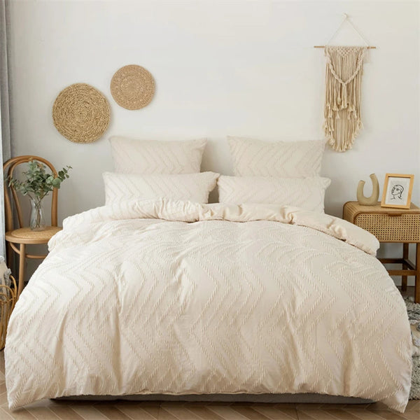 Parure de Lit Brodée beige