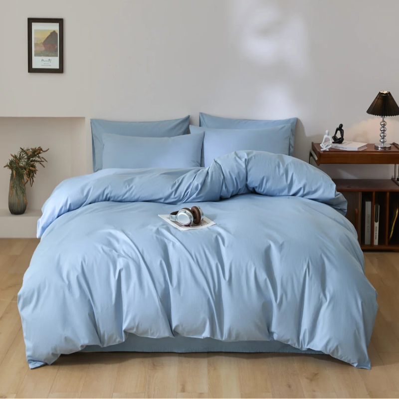 Parure de Lit Coton Bleu