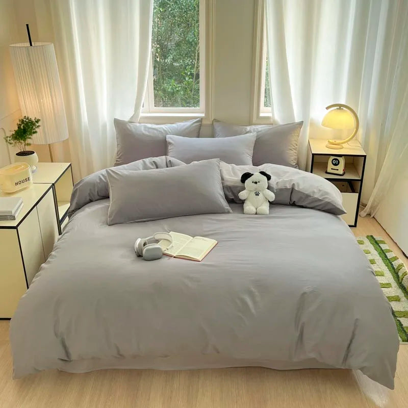 Parure de Lit Coton Gris