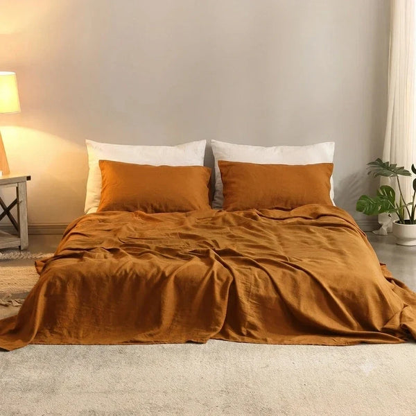 Parure de Lit Lin Terracotta